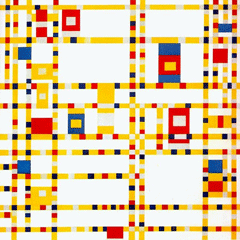 reproductie Broadway Boogie Woogie van Piet Mondriaan